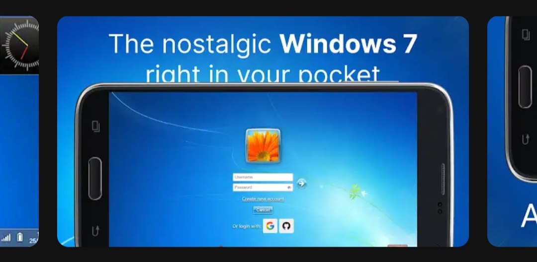A nostalgic Windows-inspired interface Win7